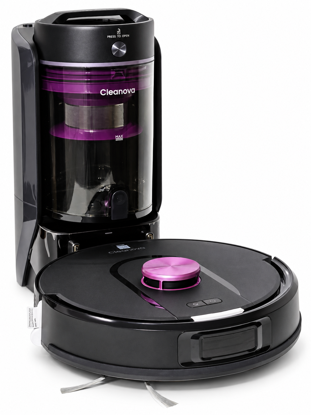 Cleanova W15 GreenBin – Robot und Station, Frontansicht
