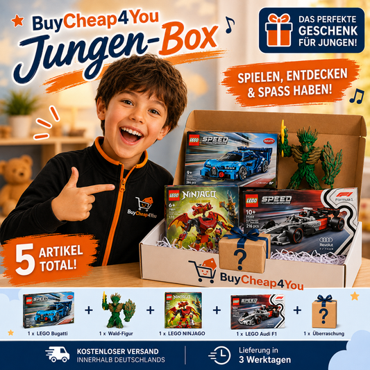 CheapBox4Kinder Jungen N° 2 – LEGO & Schleich Geschenkbox + Überraschung