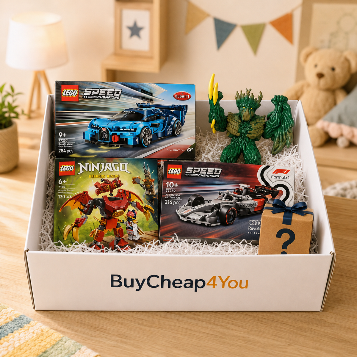 CheapBox4Kinder Jungen N° 2 – LEGO & Schleich Geschenkbox + Überraschung