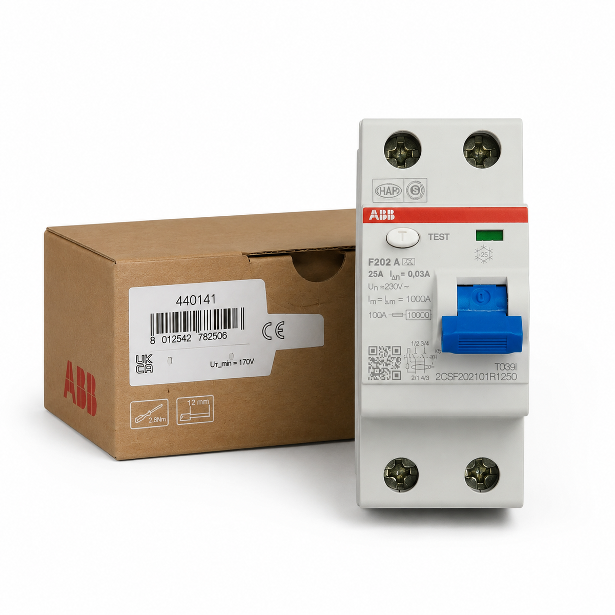 ABB F202 A-25/0,03 FI-Schutzschalter 25A 30mA Typ A 2-polig – Neuware