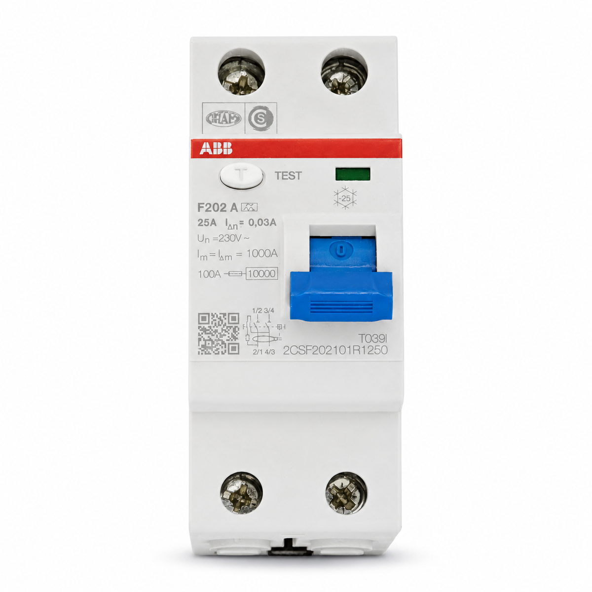 ABB F202 A-25/0,03 FI-Schutzschalter 25A 30mA Typ A 2-polig – Neuware