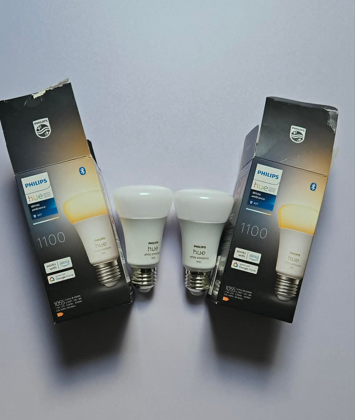Philips Hue White Ambiance E27 1100 lm – 2er-Set LED Smartlampen – B-Ware