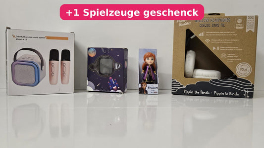 CheapBox4Kinder Mädchen N°5 mit K12 Karaoke, Kinder-Smartwatch, Frozen Anna, Planet Buddies Kopfhörern und +1 Spielzeuge geschenck