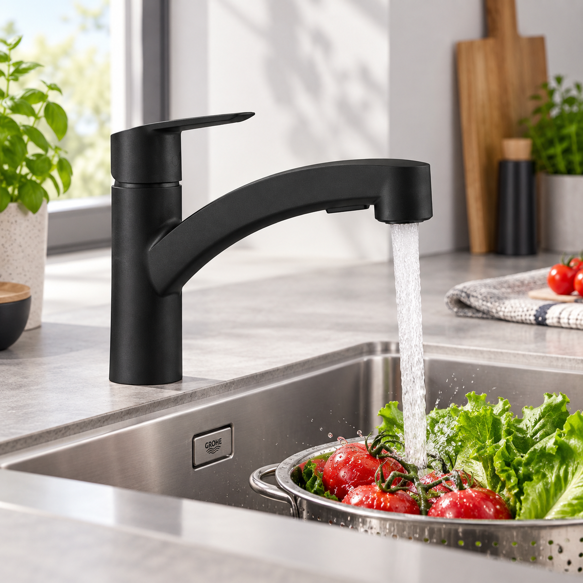 GROHE Start QuickFix 303072431 Mattschwarz – Lifestyle mit Wasserstrahl