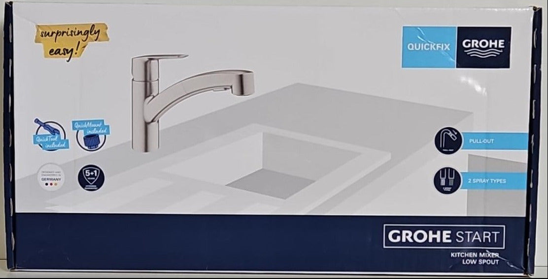 GROHE Start QuickFix 30307DC1 SuperSteel – Originalverpackung Vorderseite