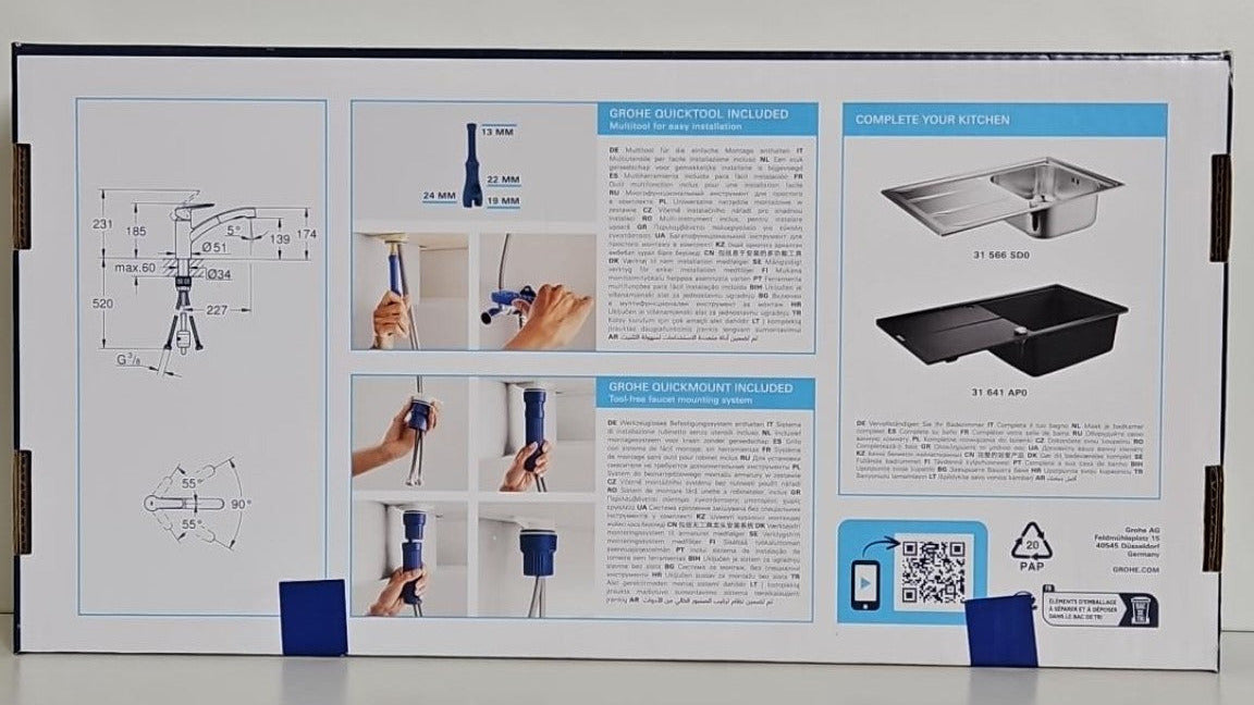 GROHE Start QuickFix 30307DC1 – Originalverpackung Rückseite