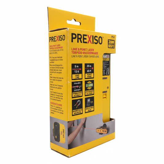 PREXISO P1L1 Linie & Punkt Laser Torpedo-Wasserwaage – B-Ware