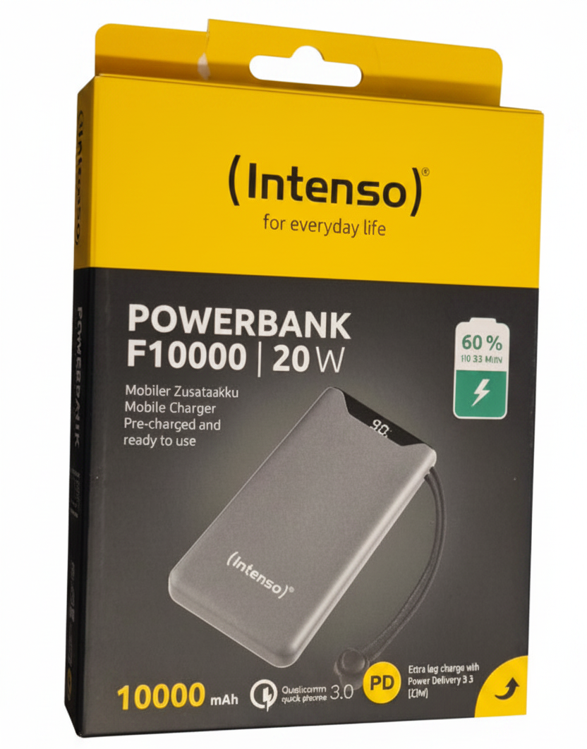 Intenso F10000 Schwarz – fundal alb + B-Ware