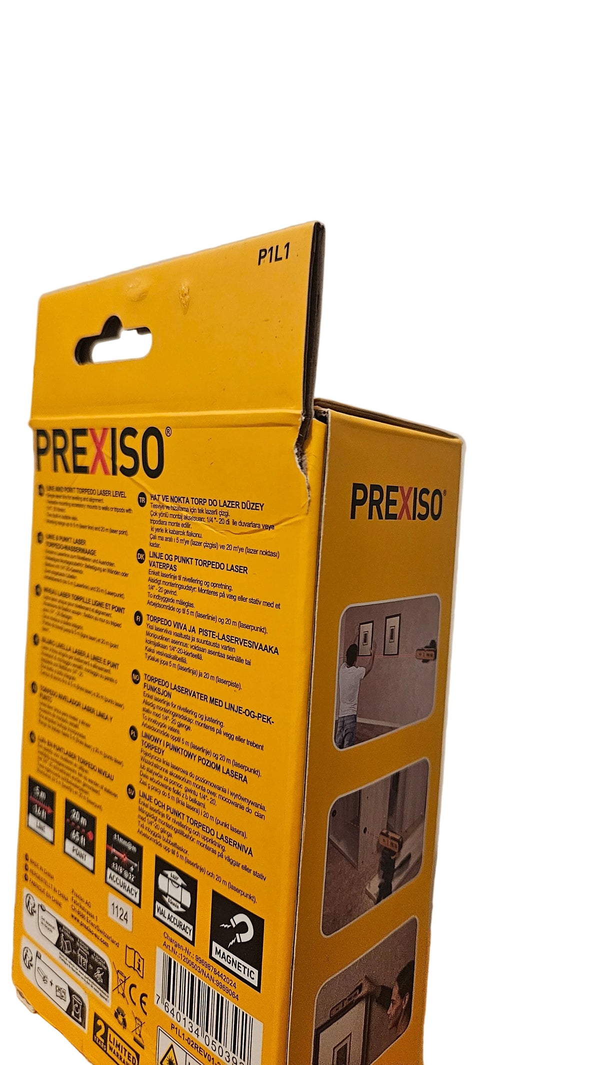 PREXISO P1L1 Linie & Punkt Laser Torpedo-Wasserwaage – Neuware, OVP beschädigt